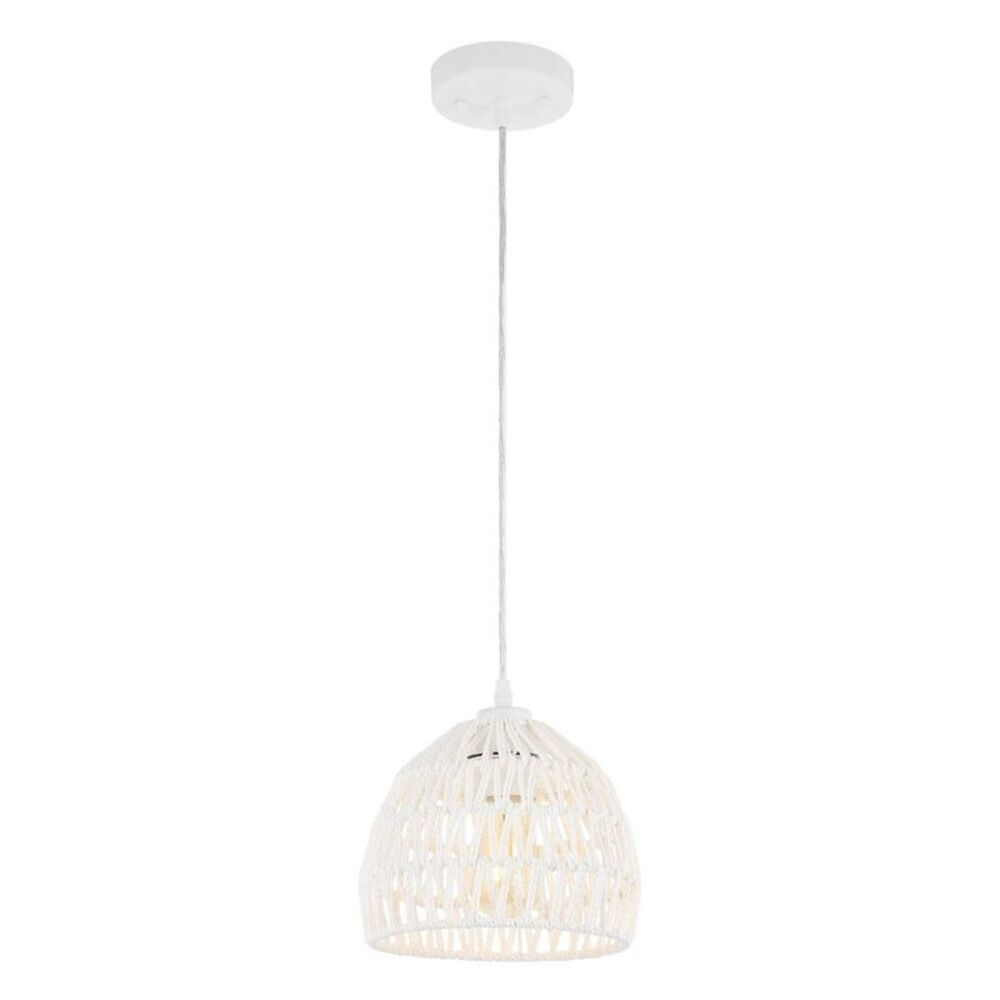 JONATHAN Y - 8.3" Campana Bohemian Modern Woven Rope/Iron LED P White